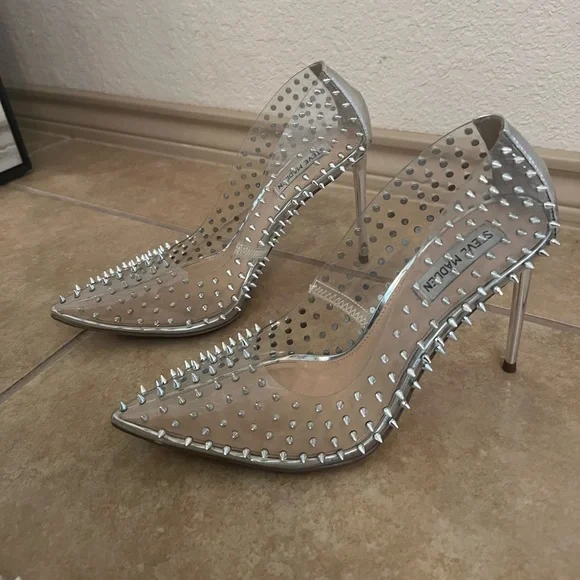 Steve Madden Silver Studded Heels - Picture 5 of 6